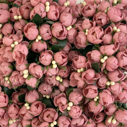 Bundle of Dusty Pink Fabric Flower Buds ~ Austria ~ 1/4"